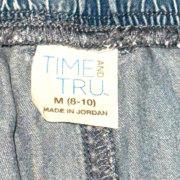 Time and Tru Size M (8-10) 100% Tencel Blue Utility Shorts w/Pockets Belt Loops - Picture 5 of 6